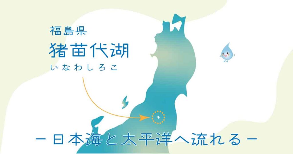 猪苗代湖は日本海と太平洋へ流れる