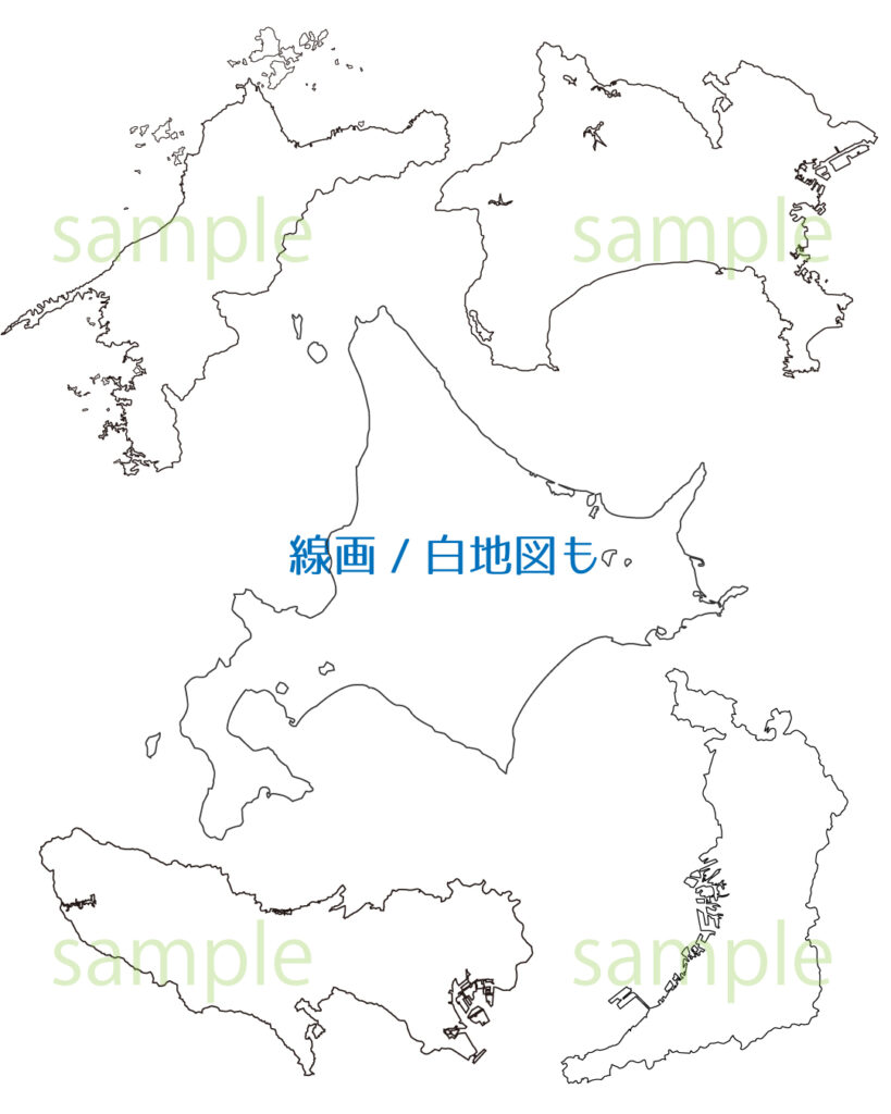 47都道府県の線画（白地図）